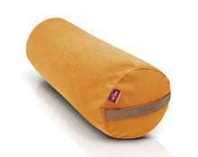Load image into Gallery viewer, żółty bolster gryczany do praktykowania jogi i relaksacji