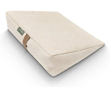 Załaduj obraz do przeglądarki galerii, poduszka klinowa do siedzenia wypełniona gryką w pokrowcu z lnu i bawełny w kolorze jasny beż