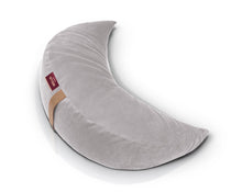 Load image into Gallery viewer, poduszka księżycowa wypełniona gryką w pokrowcu welurowym w kolorze szarym